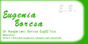 eugenia borcsa business card